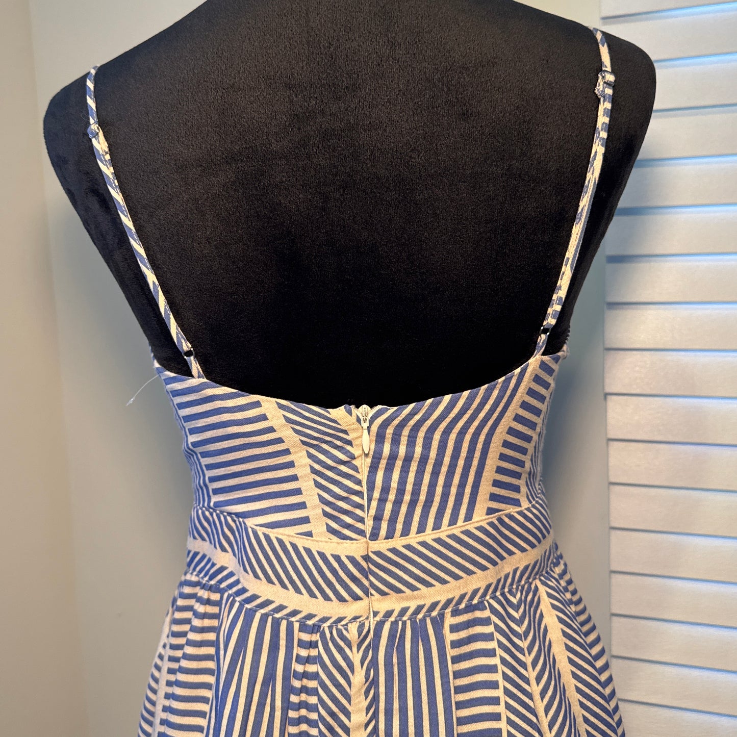 Striped Tie-Front Midi Dress – Size Small