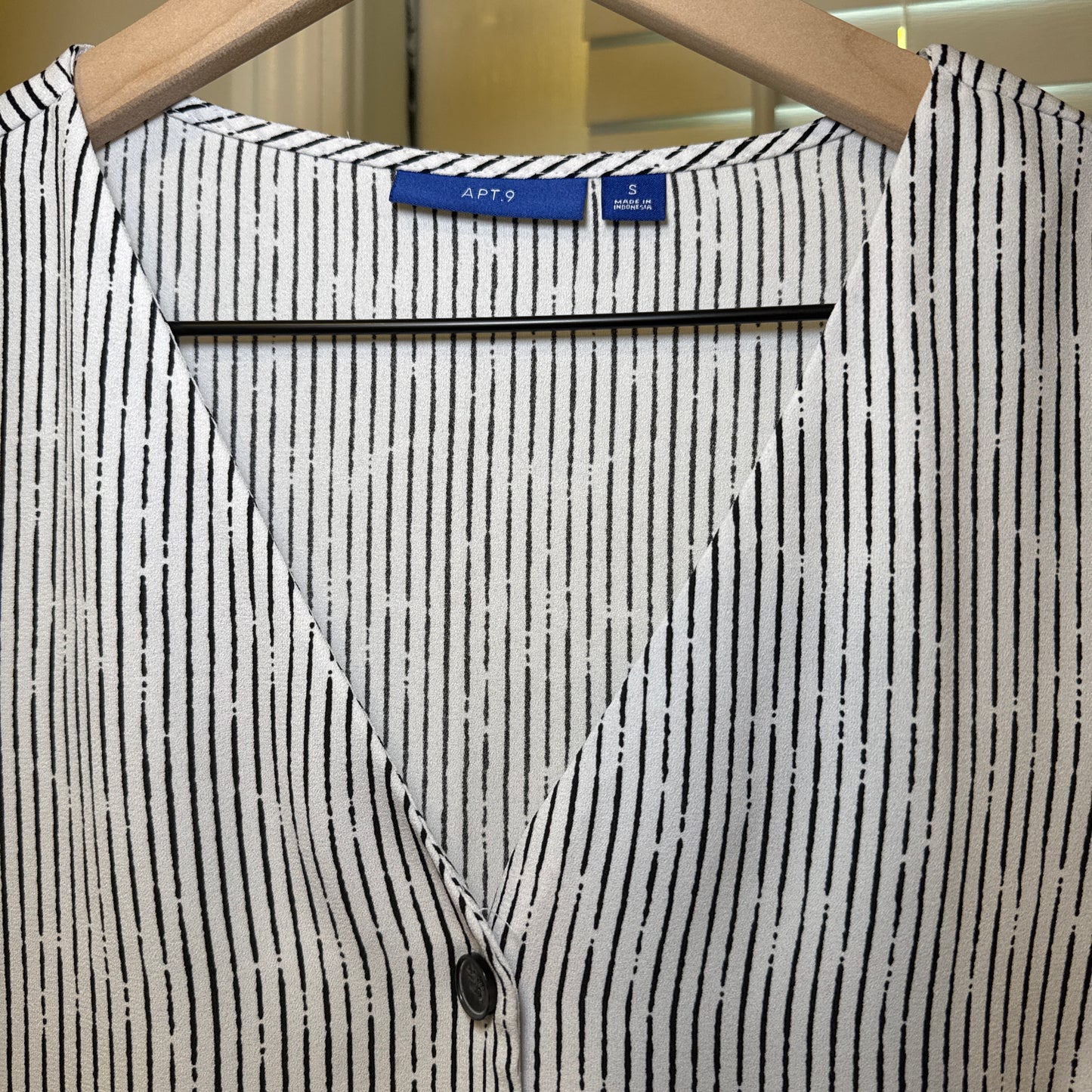 Striped Tie Sleeve Blouse – Size S (Pre-Loved)