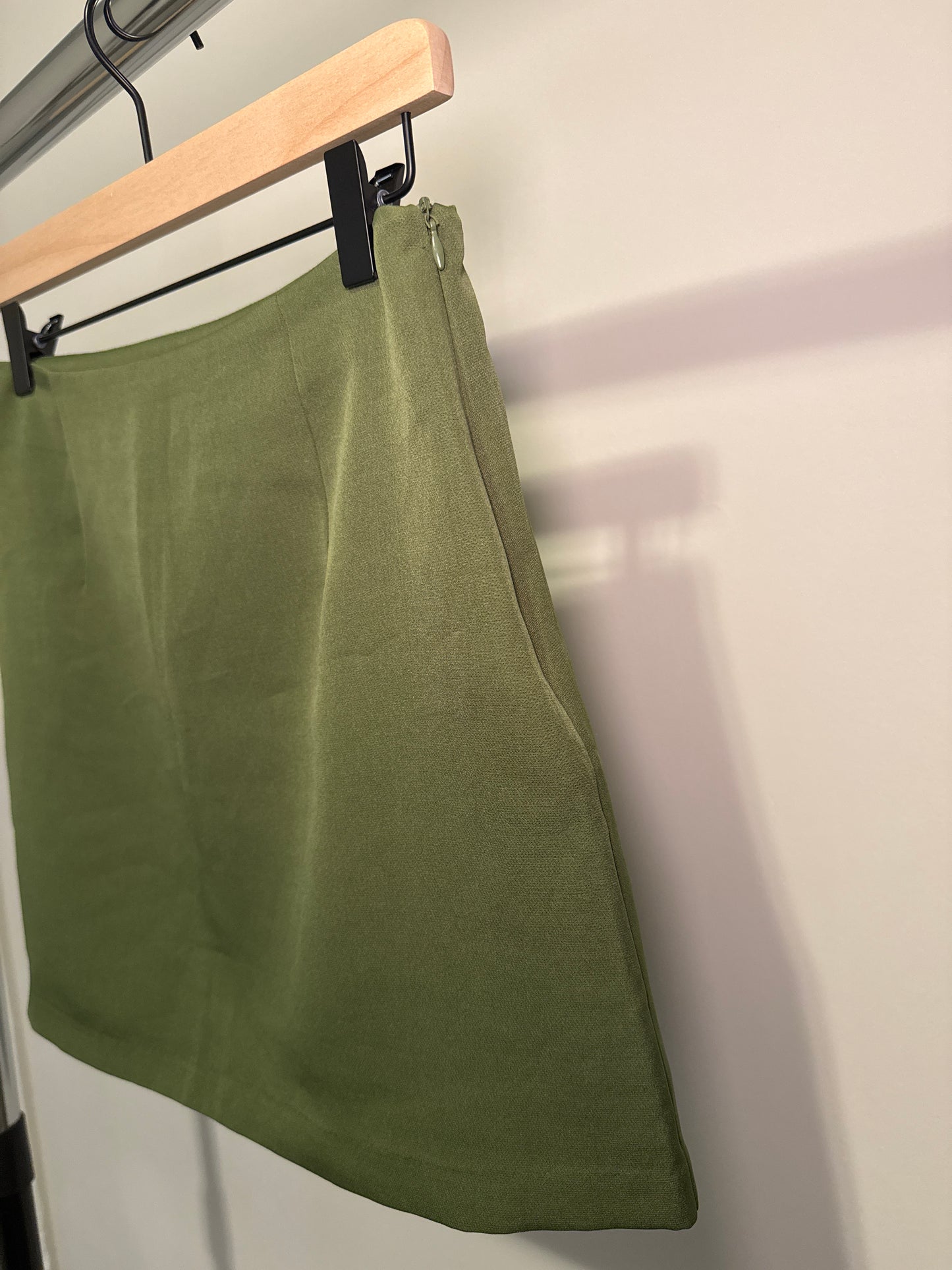 Olive Green Mini Skirt – Size M