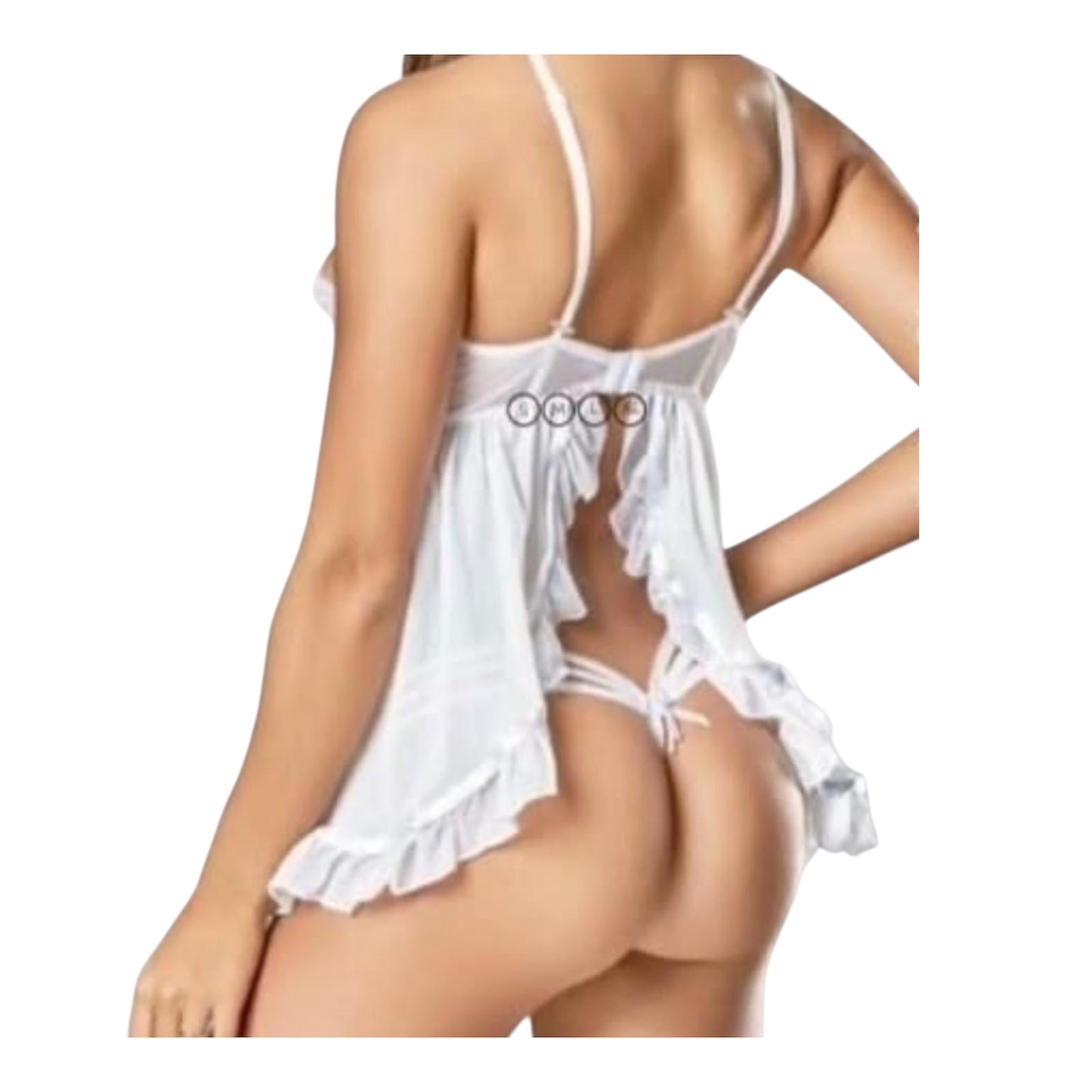 Lace Babydoll Set – White