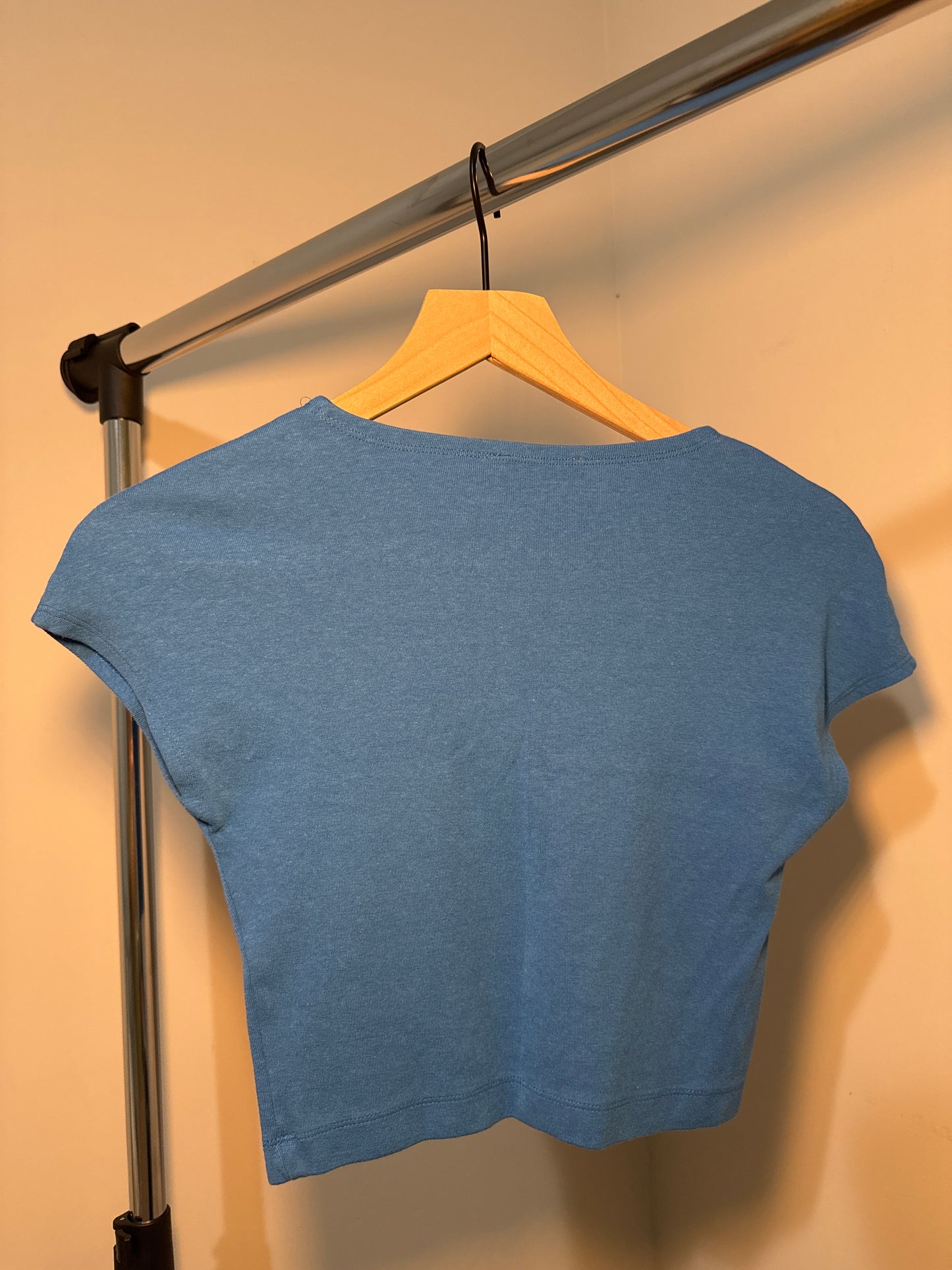 Pre-Loved Blue Ribbed Crop Top
