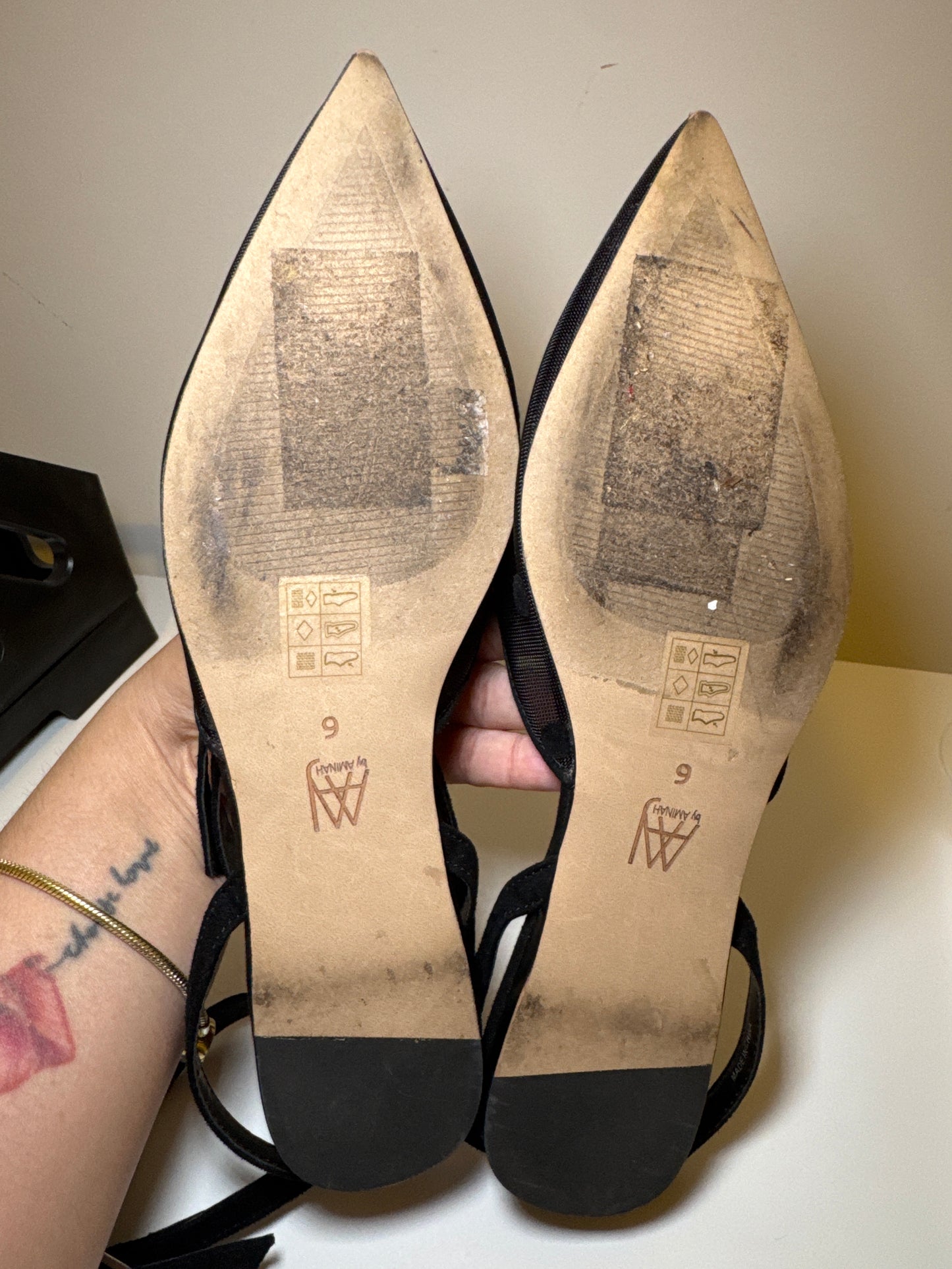Black Mesh Polka Dot Flats – Size 6 (Pre-Loved)