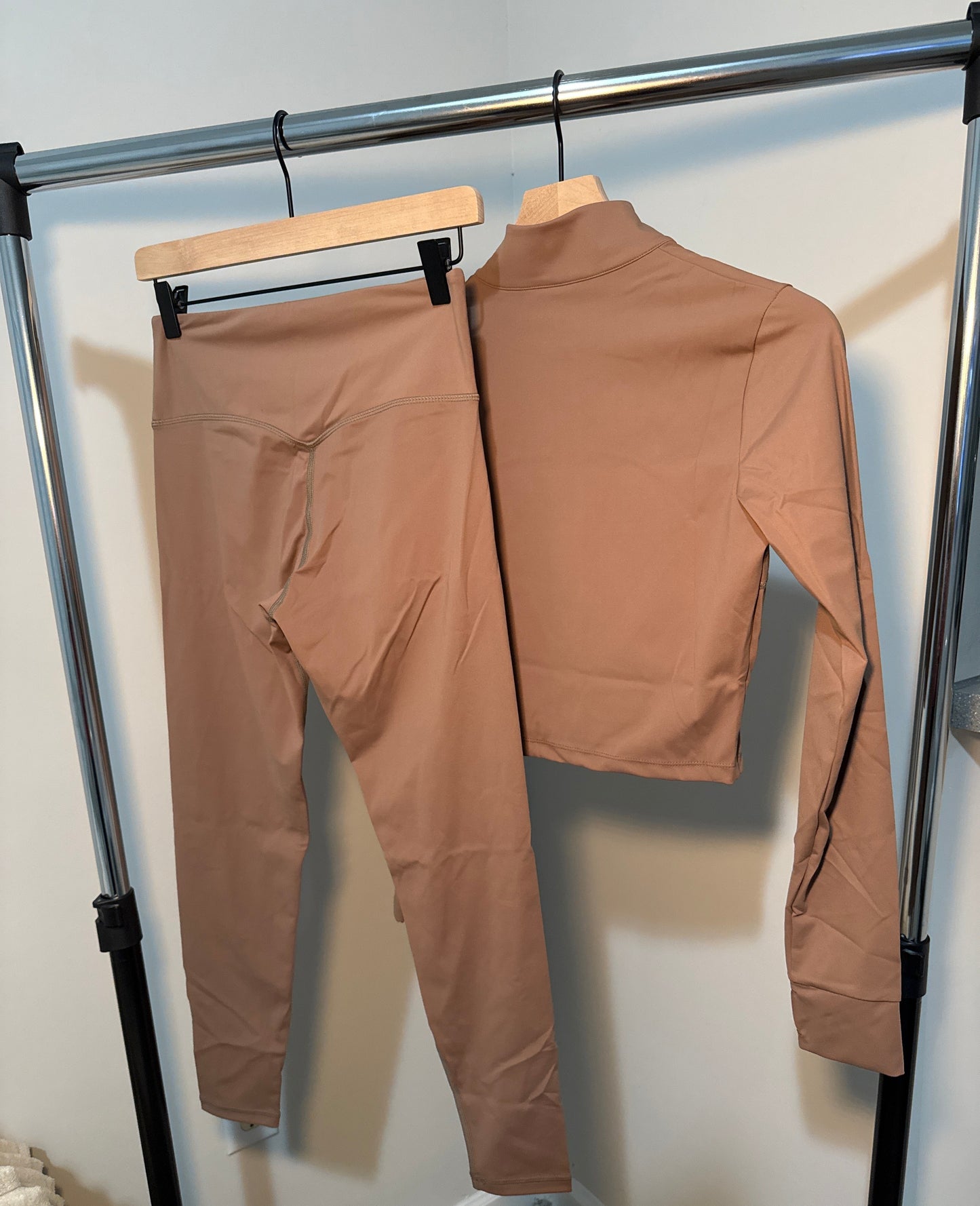 Essentials Mocha Zip up activewear set