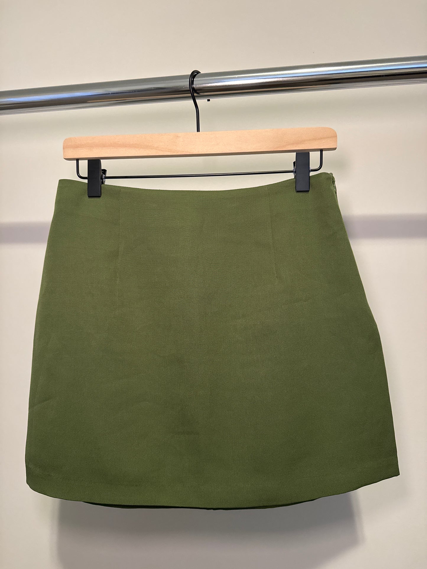 Olive Green Mini Skirt – Size M