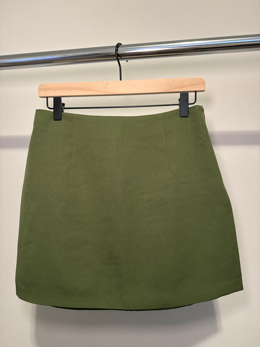 Olive Green Mini Skirt – Size M