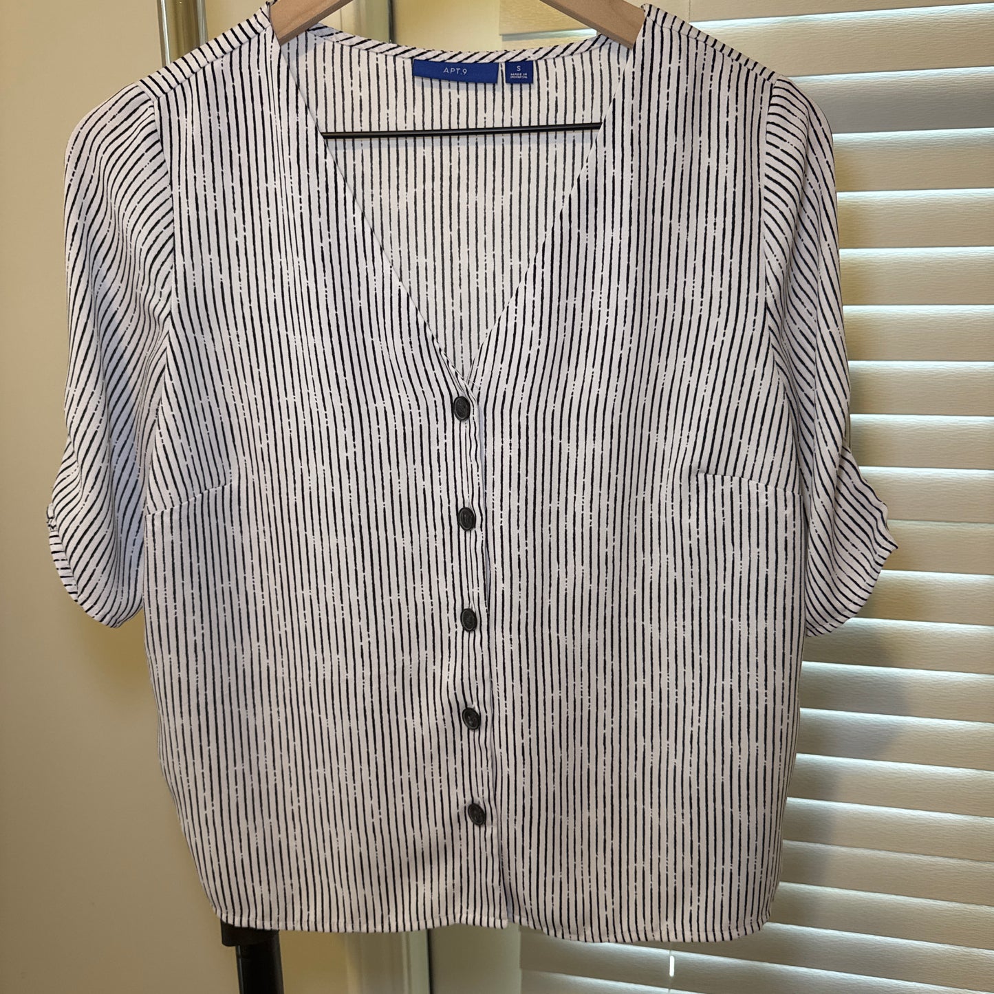 Striped Tie Sleeve Blouse – Size S (Pre-Loved)