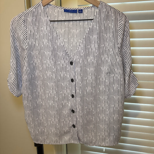 Striped Tie Sleeve Blouse – Size S (Pre-Loved)