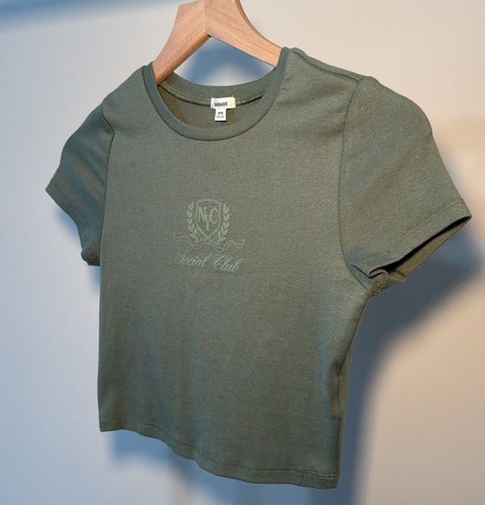 Olive Green Basic Crop Top – Pre-Loved