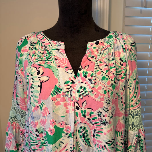 Petite Boho Tunic Dress – Multicolor (Size PL)