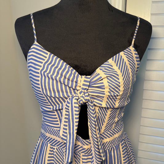 Striped Tie-Front Midi Dress – Size Small
