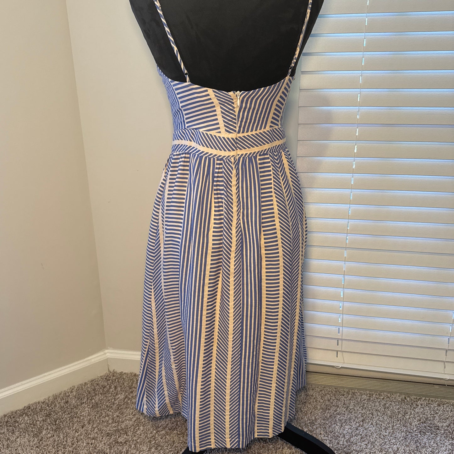 Striped Tie-Front Midi Dress – Size Small